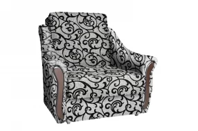 Кресло-кровать Виктория (аккордеон) завиток черный, рогожка
